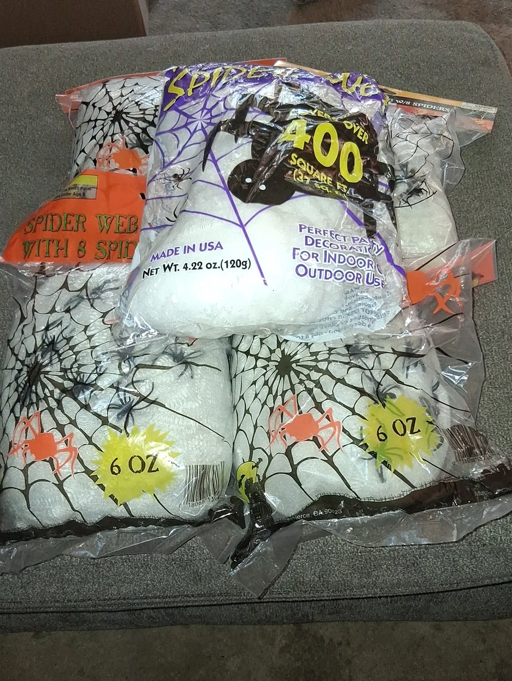 Halloween Decor Spider Web A Set Of 5 Bags Some With Spiders